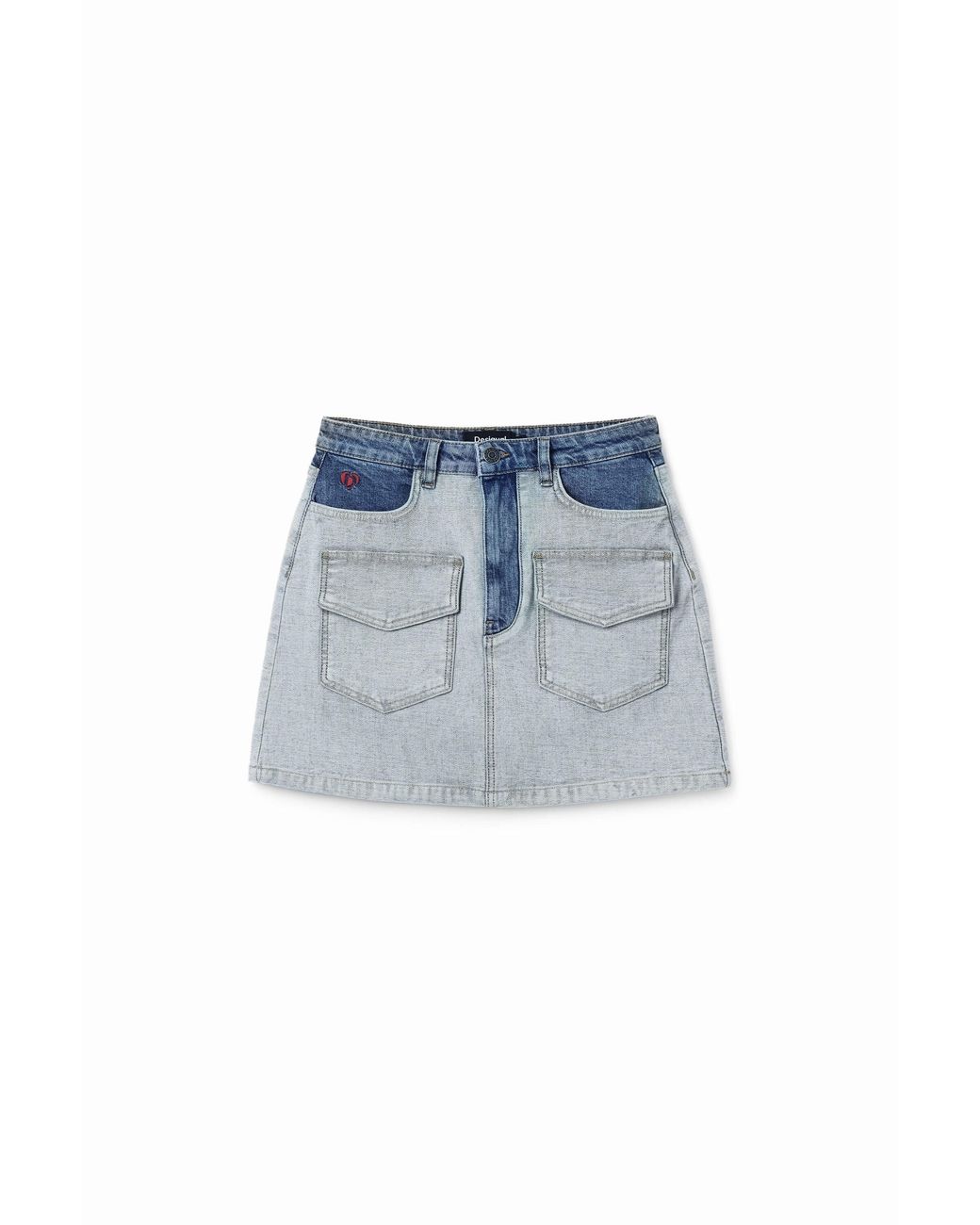 Desigual Blue Denim Pockets Mini Skirt, Cotton