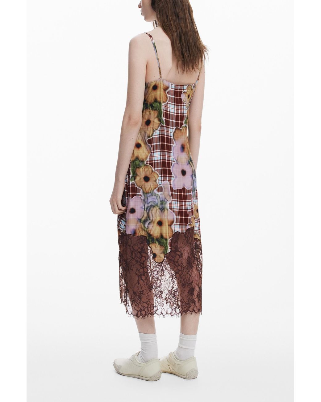 Desigual Brown Collina Strada Slip Dress, Viscose