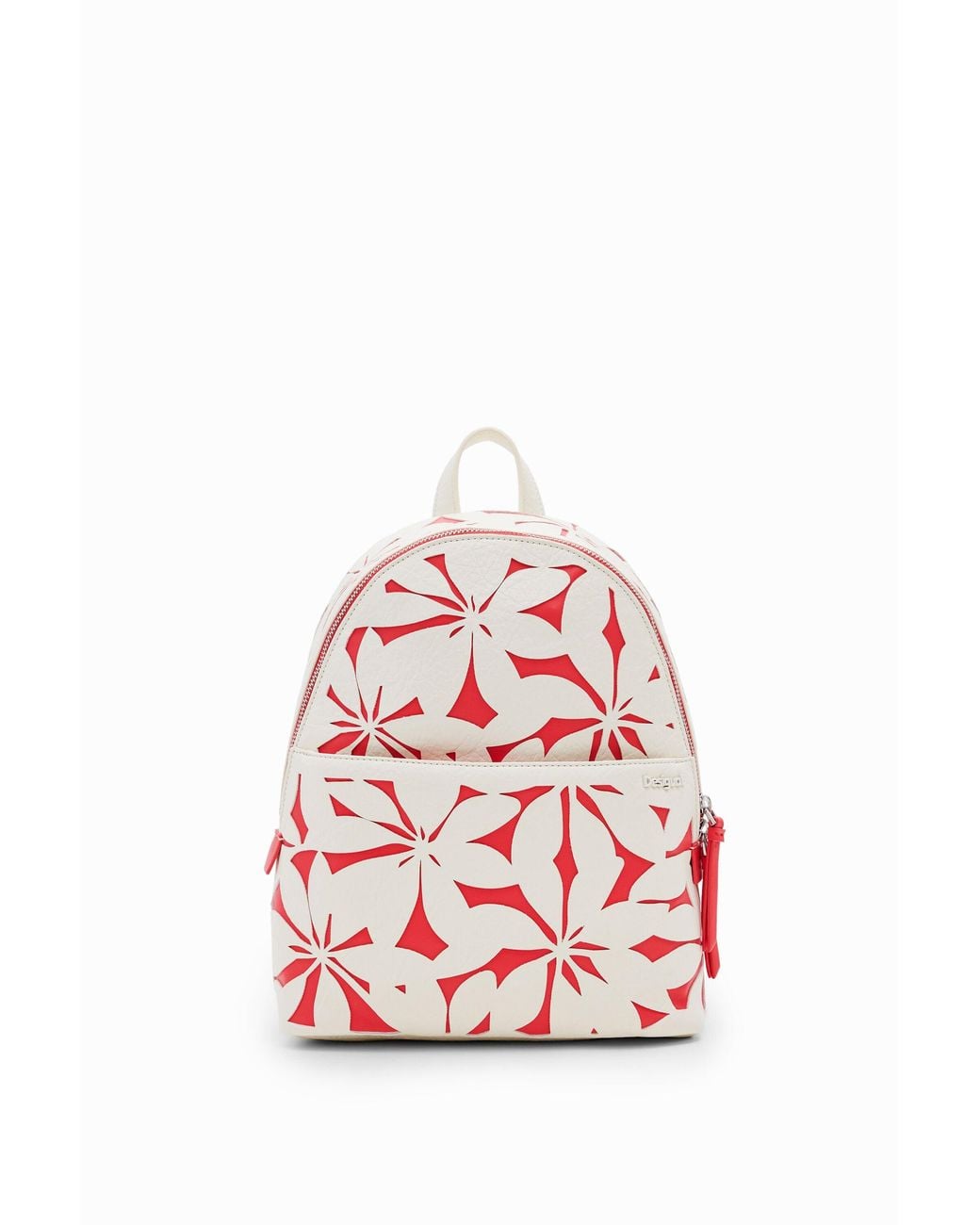 Desigual Red S Die-Cut Flowers Backpack, Polyurethane