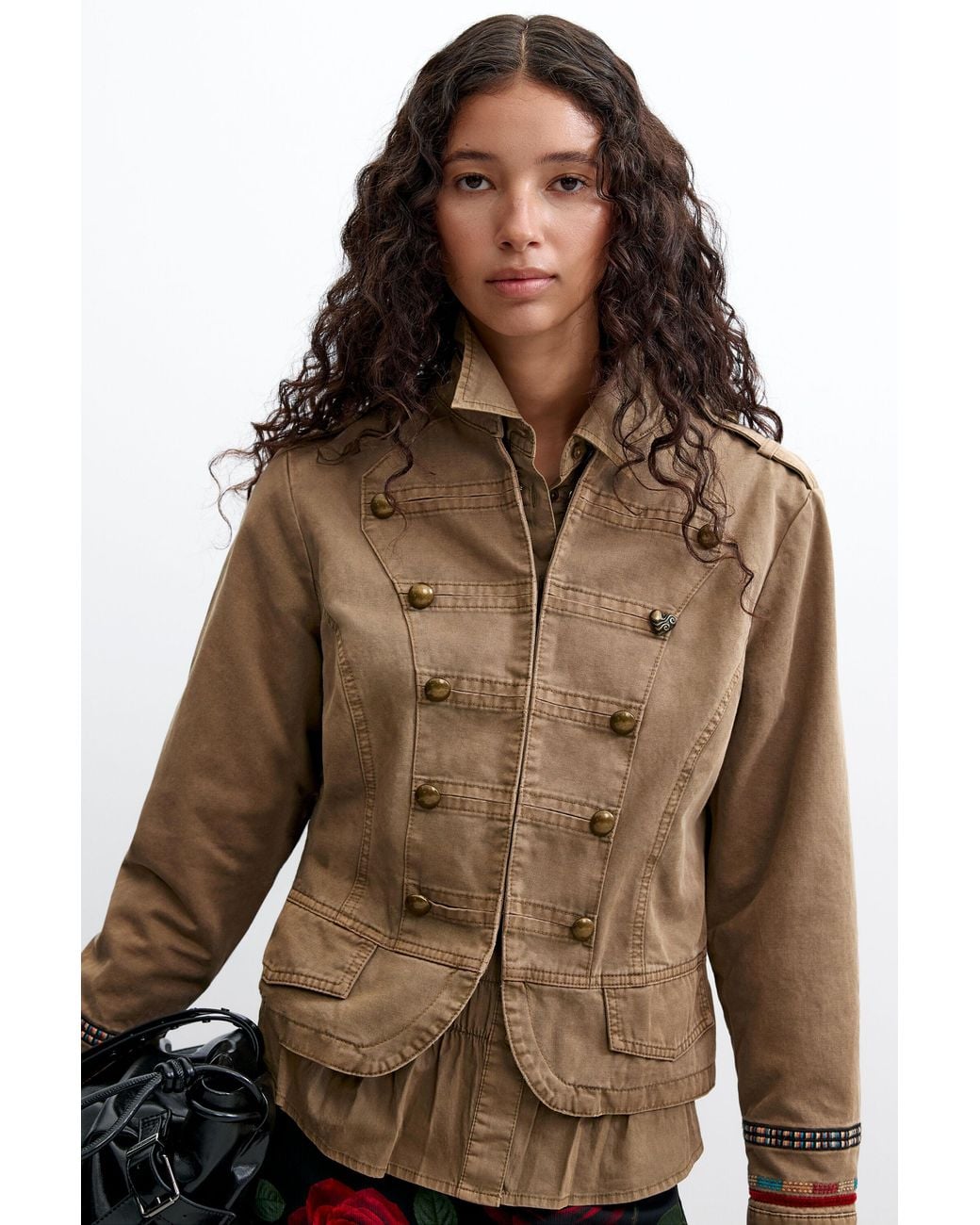 Desigual Brown Regular Cotton Jacket, Cotton