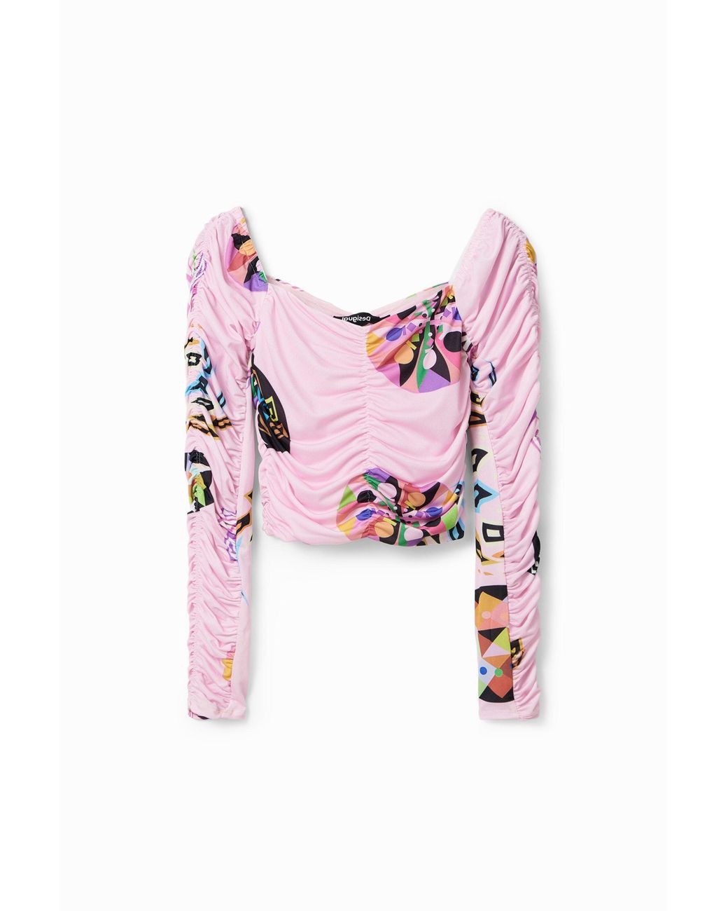 Desigual Pink M. Christian Lacroix Ruched Blouse, Polyester