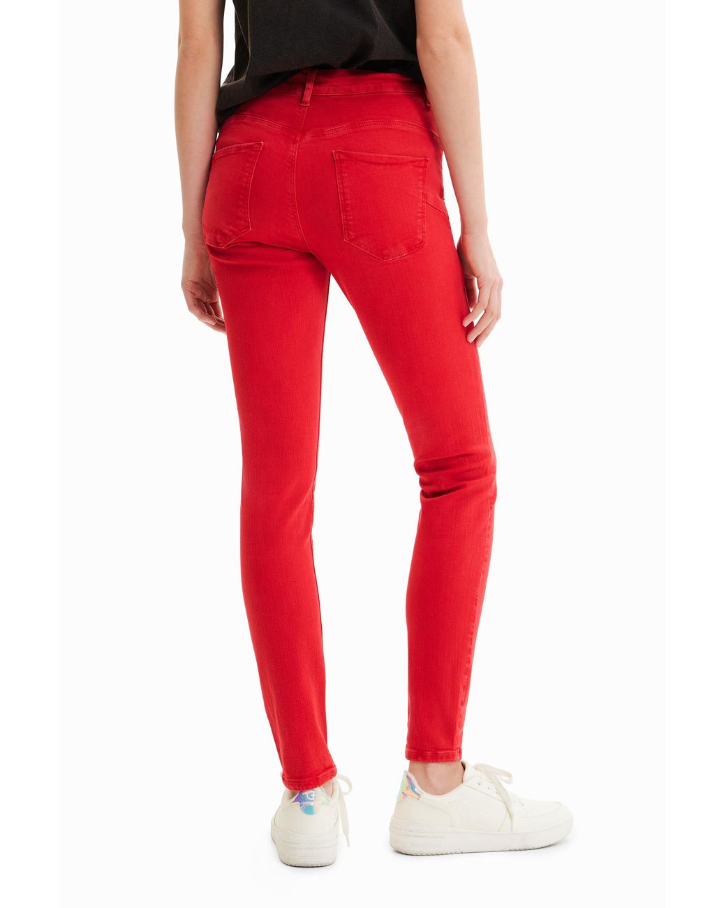 Desigual Red Push-Up Skinny Jeans, Cotton