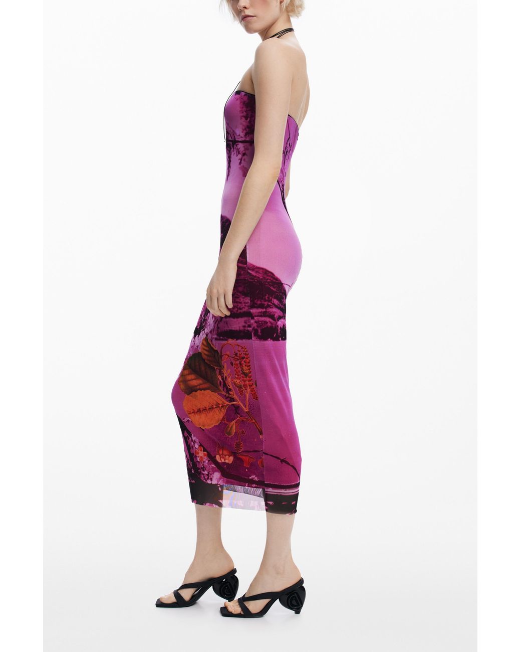 Desigual Red Dress Designed By Mr. Christian Lacroix, Polyester