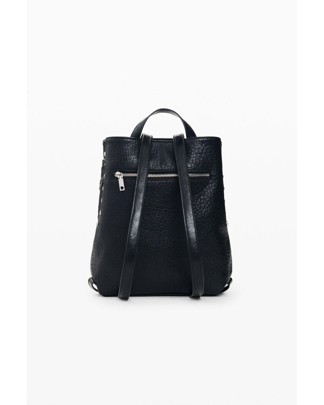 Desigual Black Mini Small Backpack, Polyurethane
