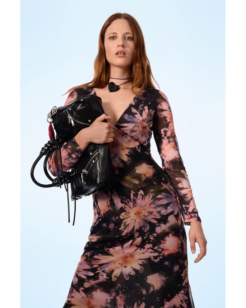 Desigual White Long-Sleeve Midi Dress