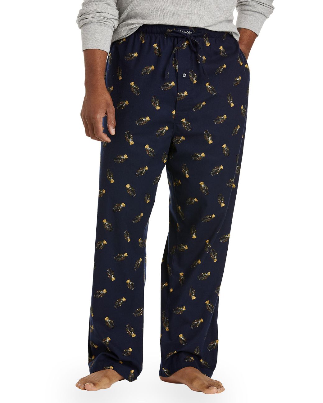 Polo Ralph Lauren Big & Tall Polo Bear Flannel Lounge Pants in Navy ...