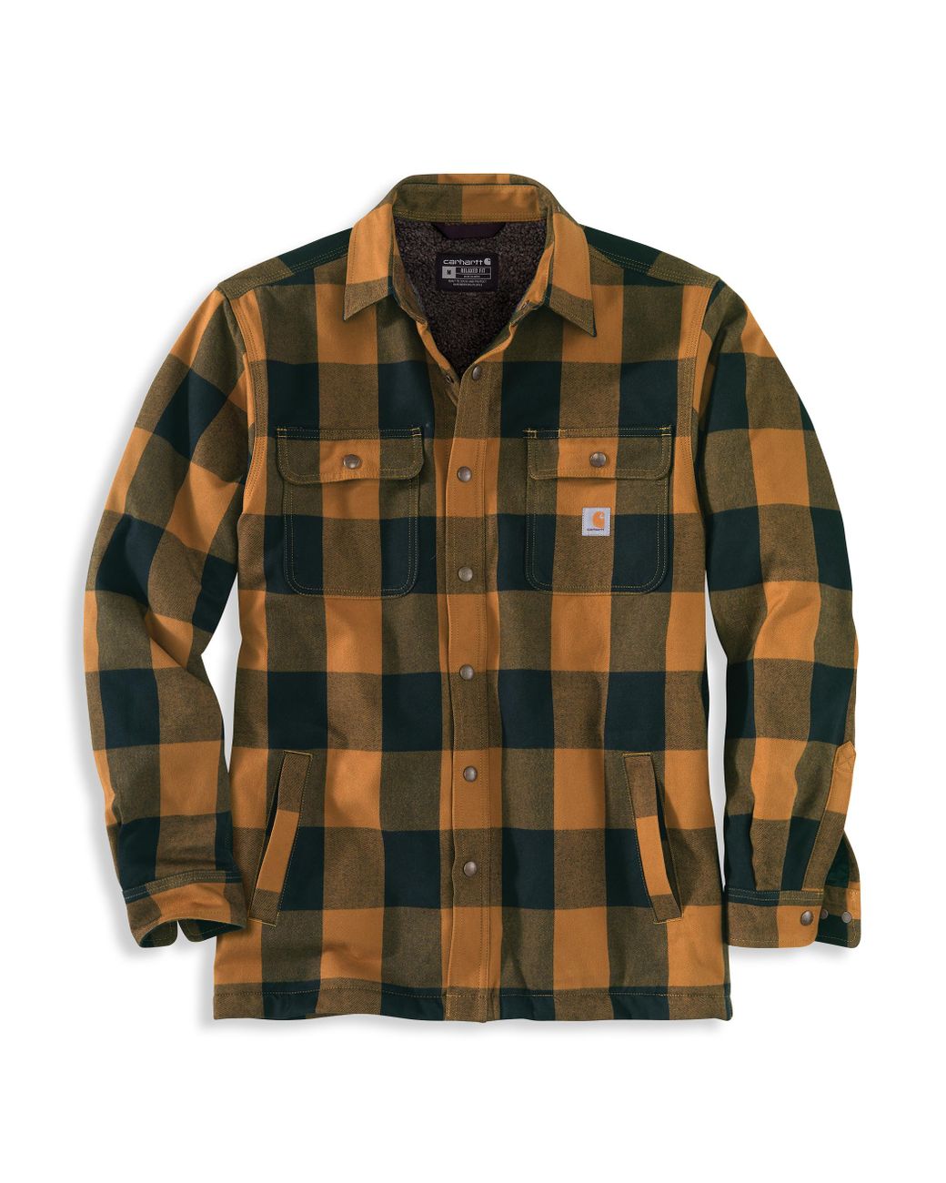 Carhartt Big & Tall Relaxed-fit Heavyweight Flannel Sherpa-lined Shirt  Jacket in Green for Men | Lyst