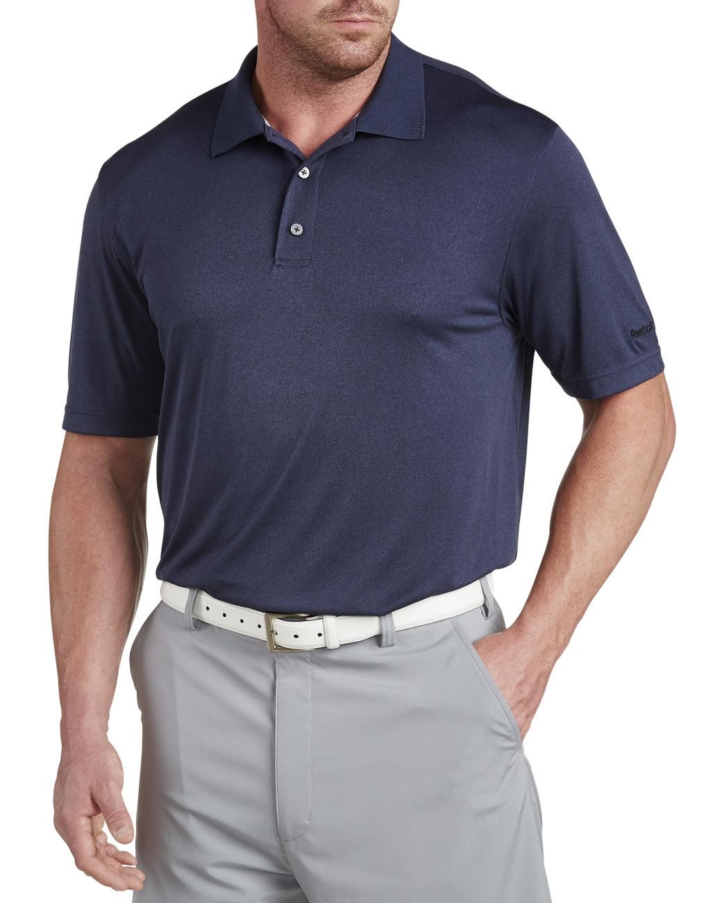 Reebok Big & Tall Golf Speedwick Polo Shirt in Navy Heather (Blue) for