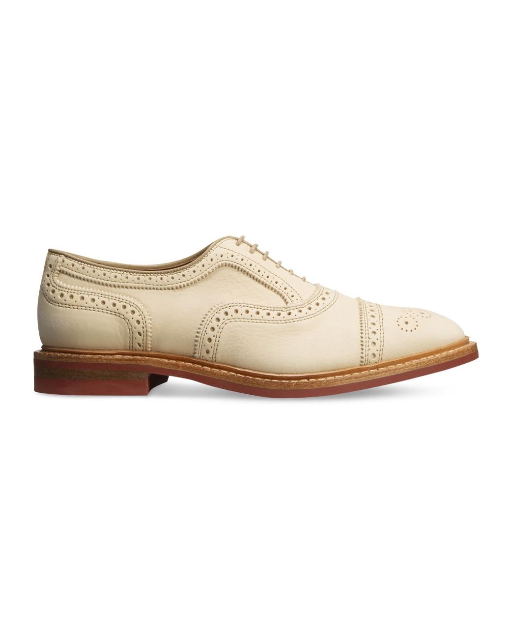 Allen Edmonds Big & Tall Strandmok Captoe Oxford Shoes in White for