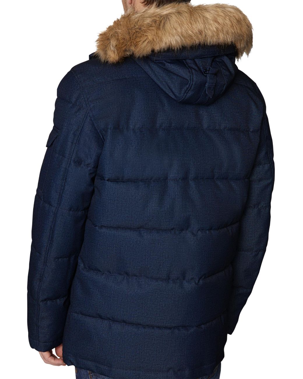 nautica faux fur hood quilted jacket