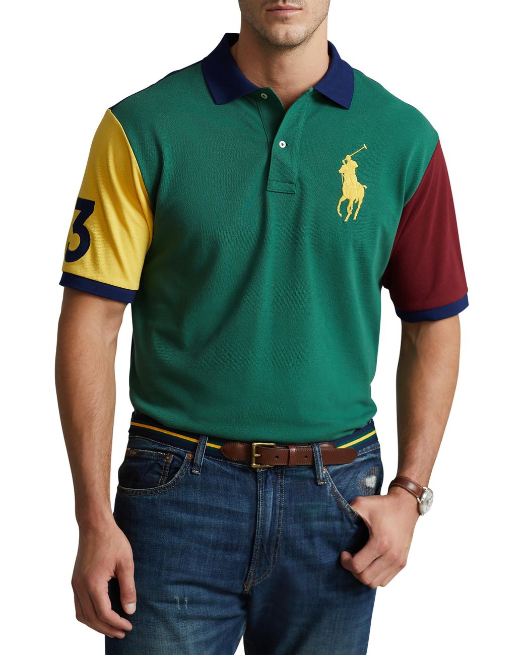 Polo Ralph Lauren Big & Tall Big Pony Colorblock Polo Shirt in Green for  Men | Lyst