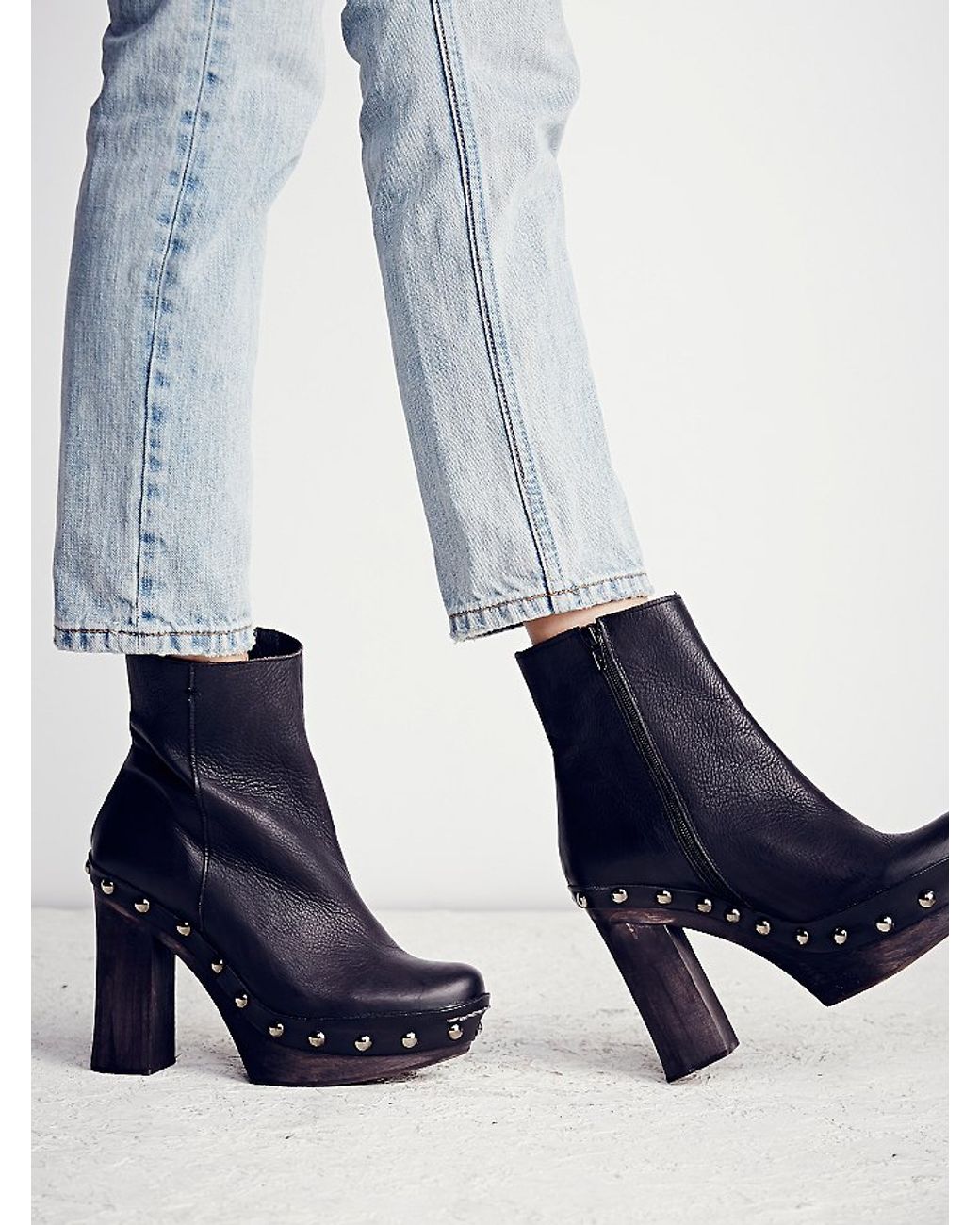 High heel shop clog boots