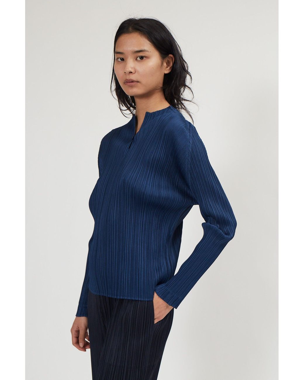 Pleats Please Issey Miyake Synthetic Thicker Bottoms 2 Pant In Blue ...