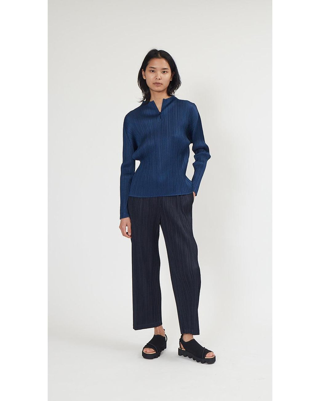 Pleats Please Issey Miyake Synthetic Thicker Bottoms 2 Pant In Blue ...