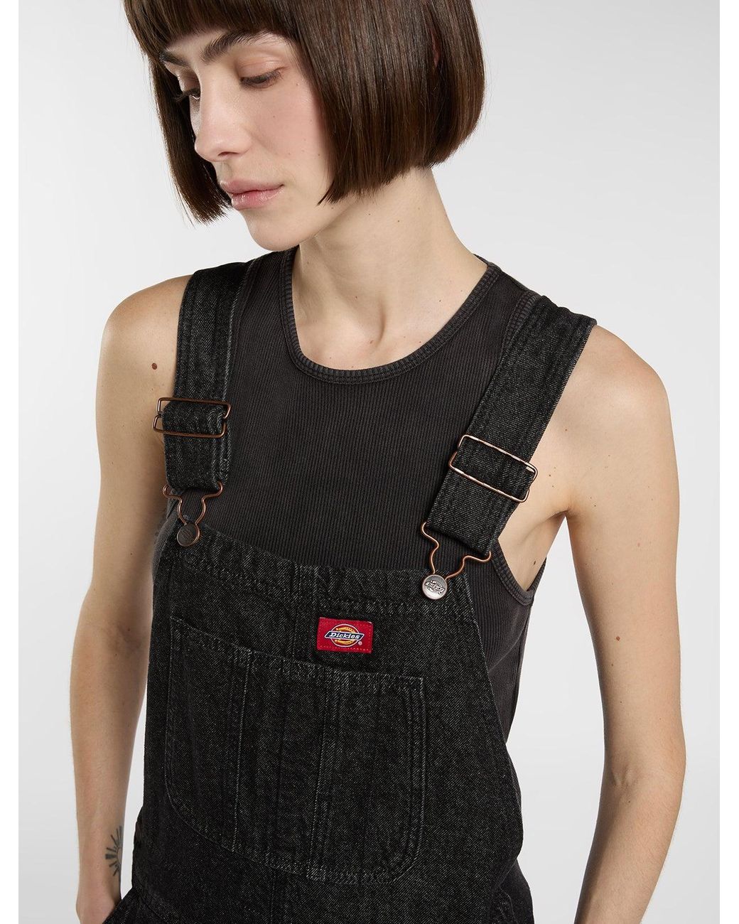 Dickies White Loose Denim Bib