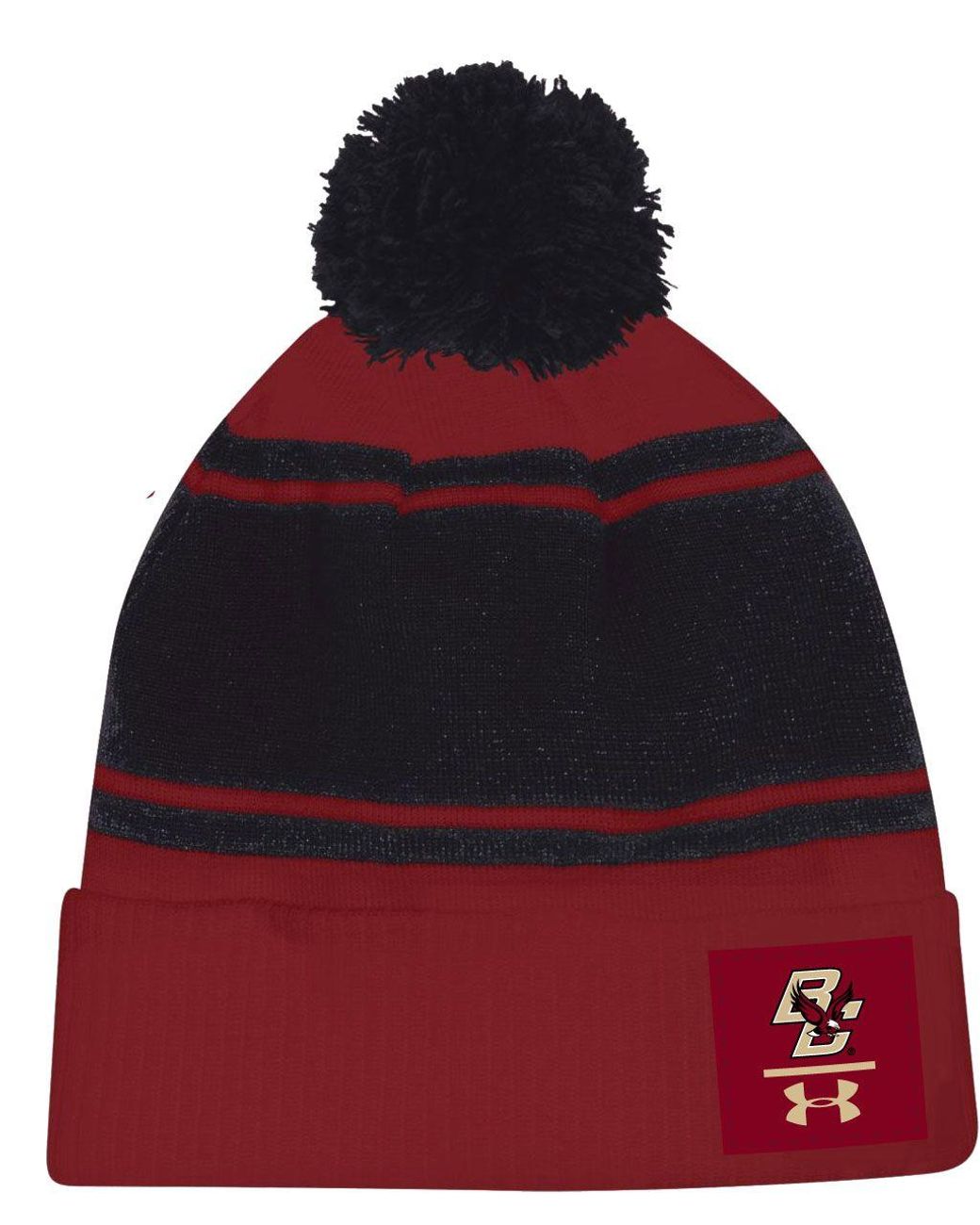 Under Armour Boston College Eagles Maroon Pom Knit Beanie in Red for ...