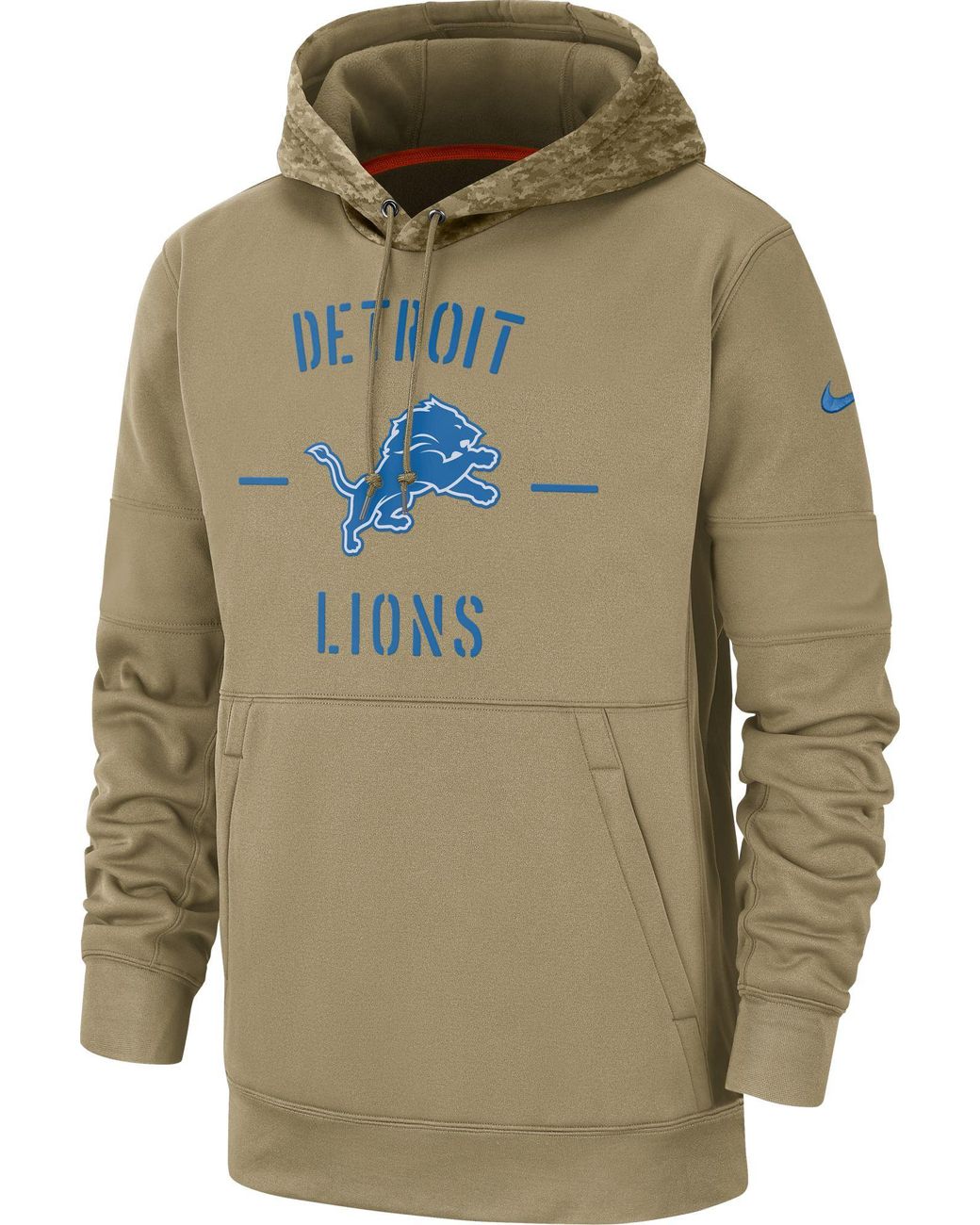 Nike Salute To Service Detroit Lions Therma-fit Beige Camo Hoodie for ...