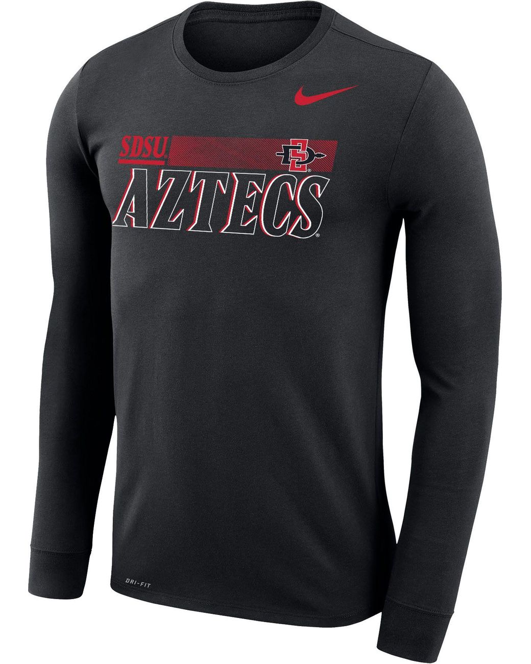 Nike San Diego State Aztecs Dri-fit Legend Long Sleeve Black T-shirt ...
