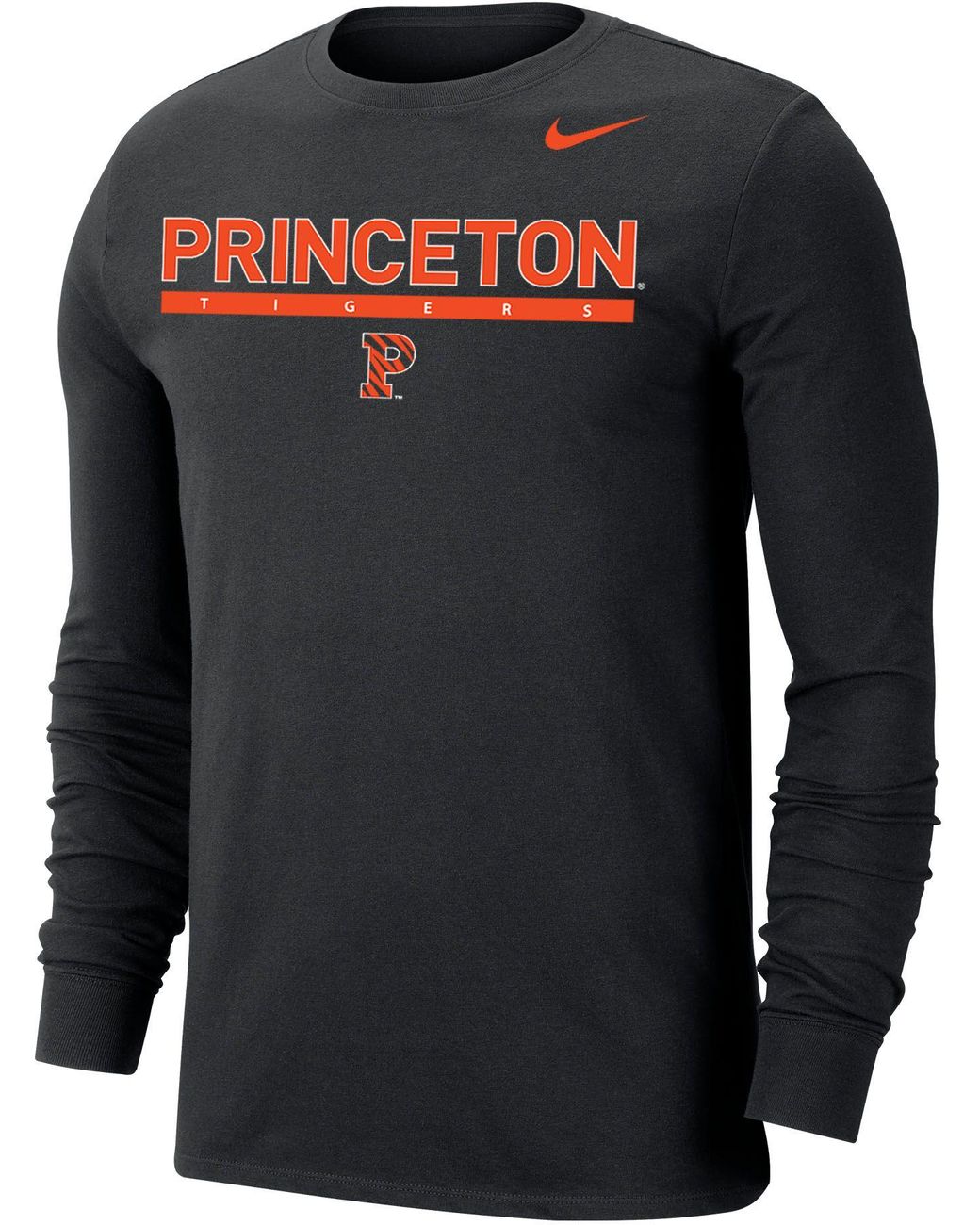 Nike Princeton Tigers Dri-fit Cotton Long Sleeve Black T-shirt for Men ...