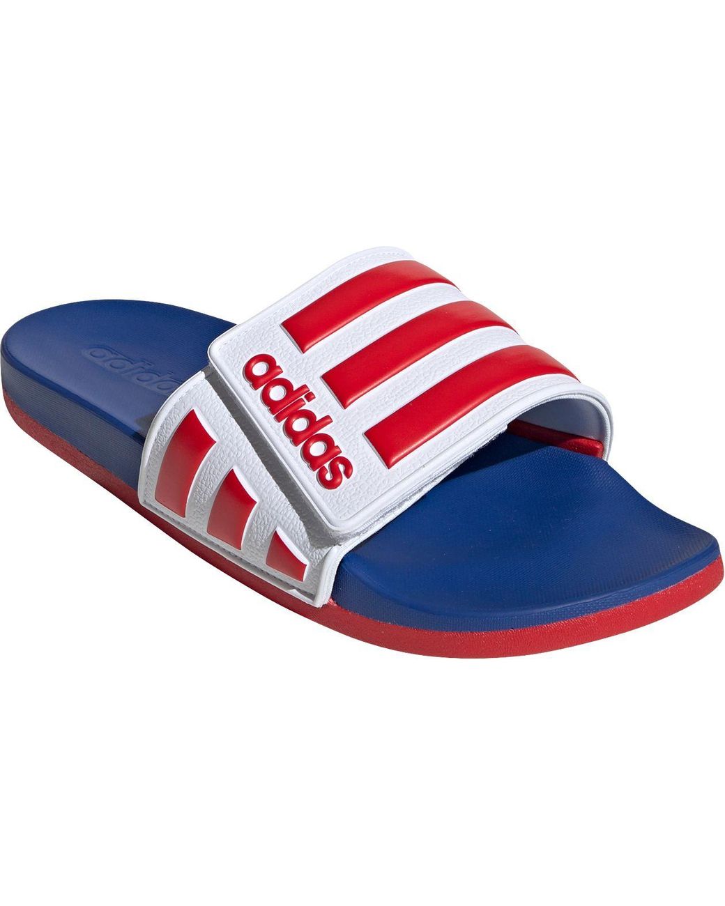 adidas adilette boys sandals on Adidas Adilette Comfort Slides In Red For Men Lyst