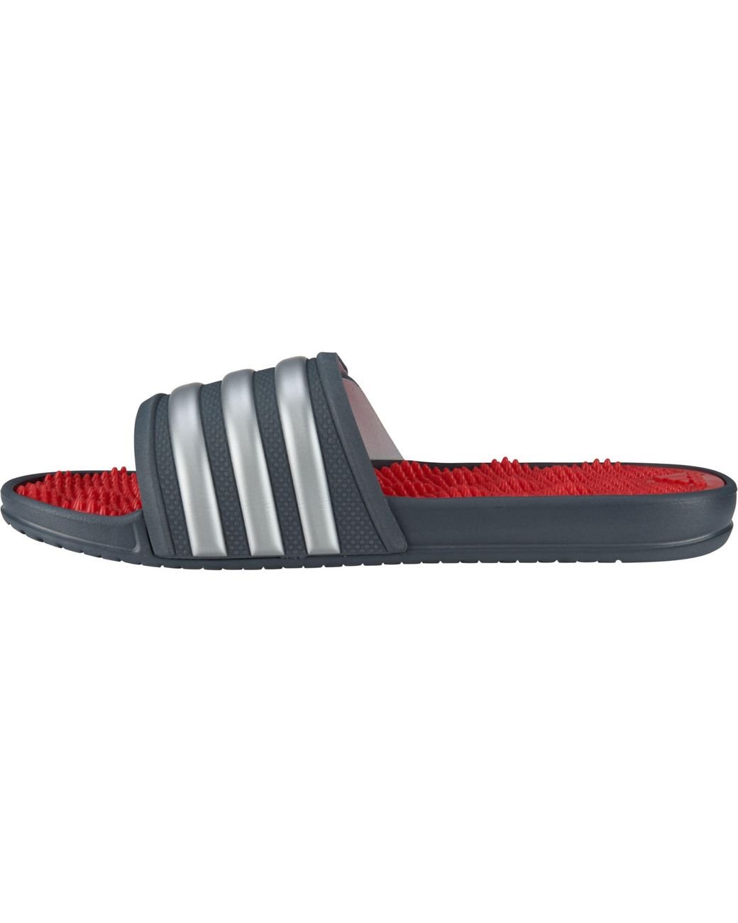 adidas Adissage 2.0 Stripe Slides in Grey/Red (Gray) for Men | Lyst
