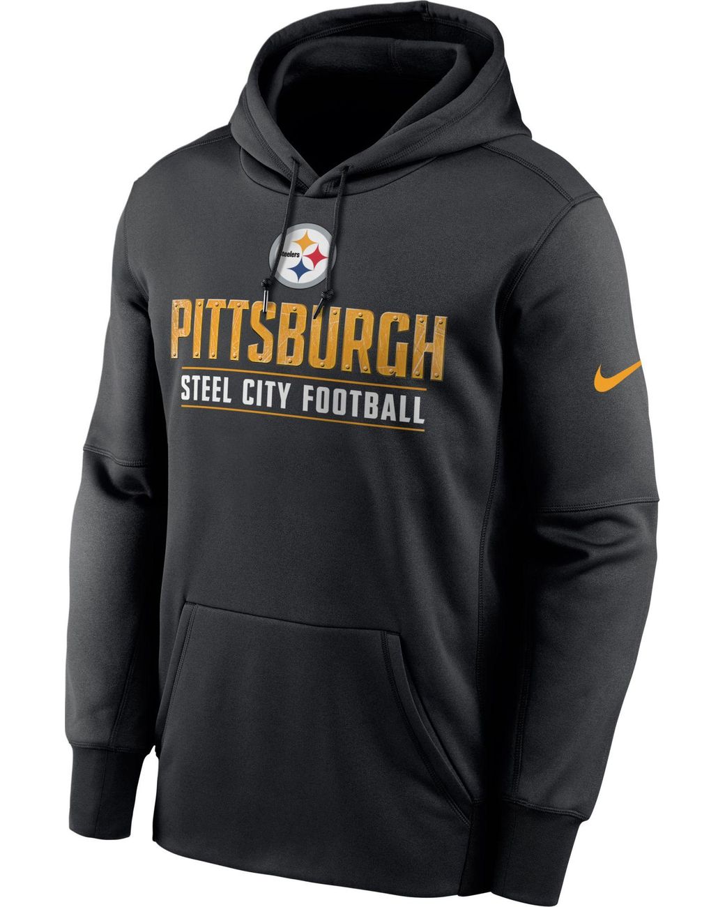 Nike Pittsburgh Steelers Steel City Therma-fit Black Pullover Hoodie ...