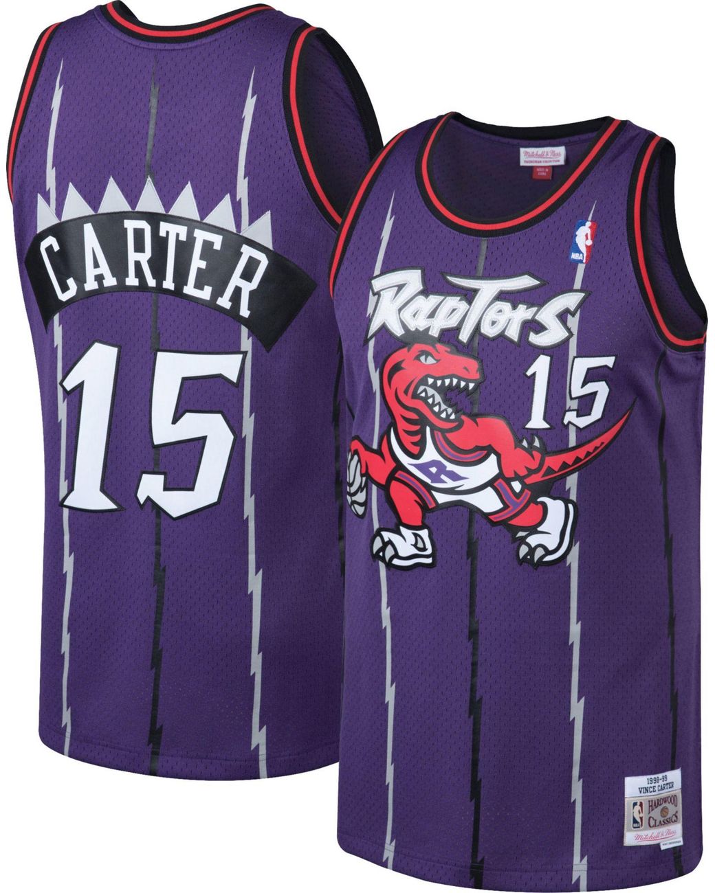 Mitchell & Ness Felt Toronto Raptors Vince Carter 15 Swingman Purple