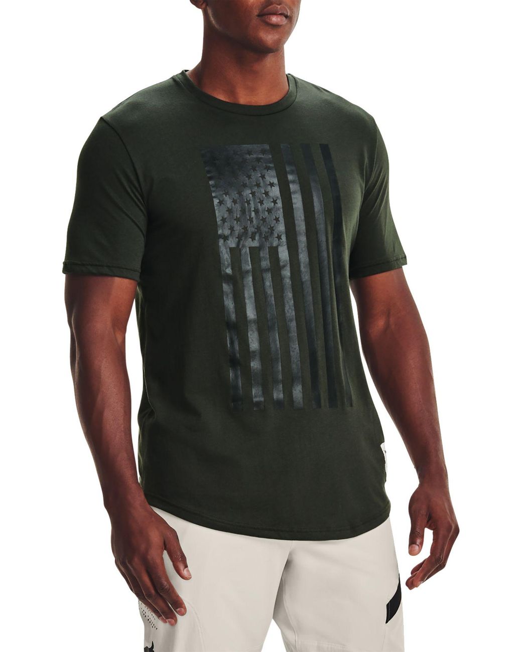 Under Armour Cotton Project Rock Veteran's Day Flag Graphic T-shirt in ...