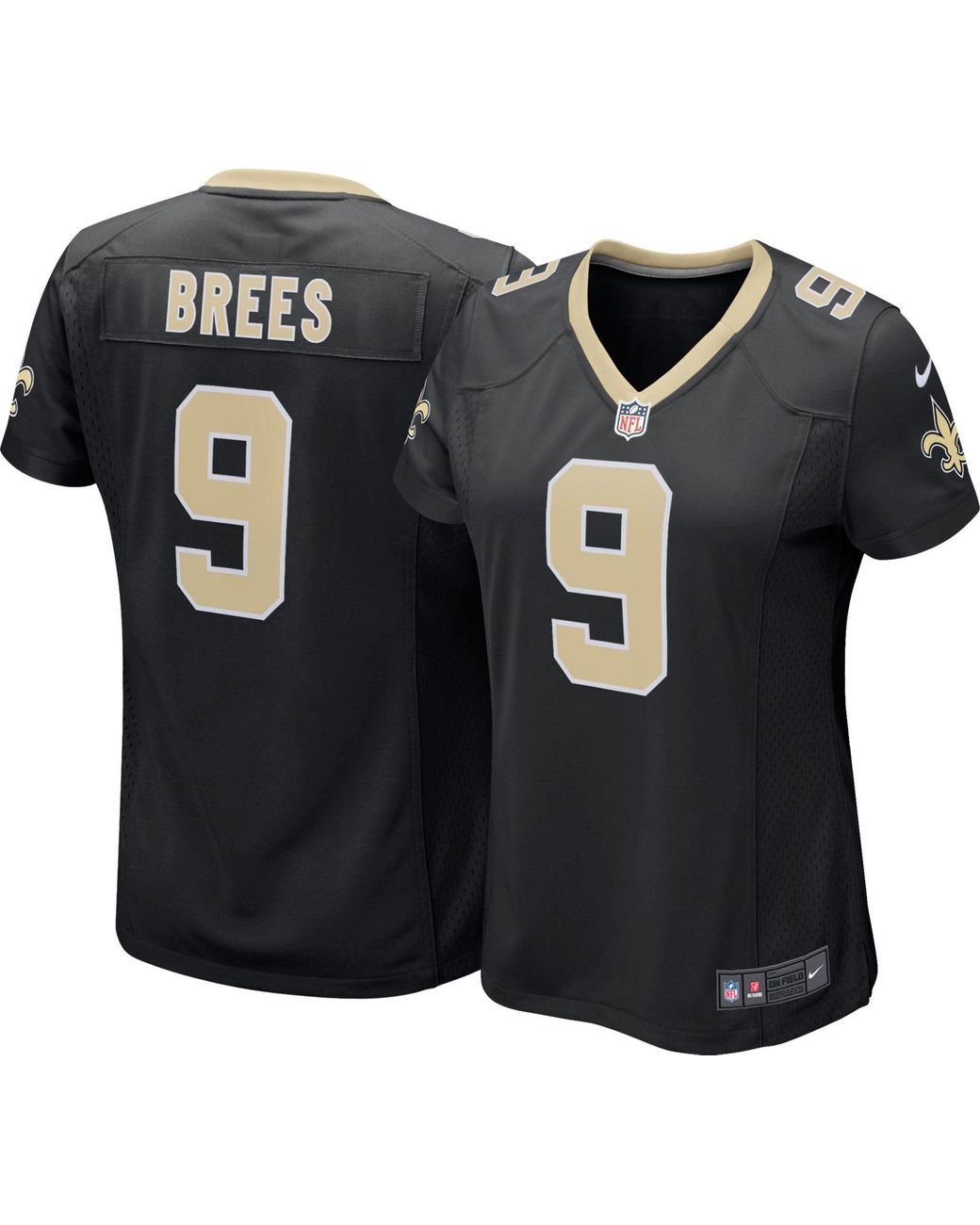 Nike Satin Home Game Jersey New Orleans Saints Drew Brees #9 in Black ...