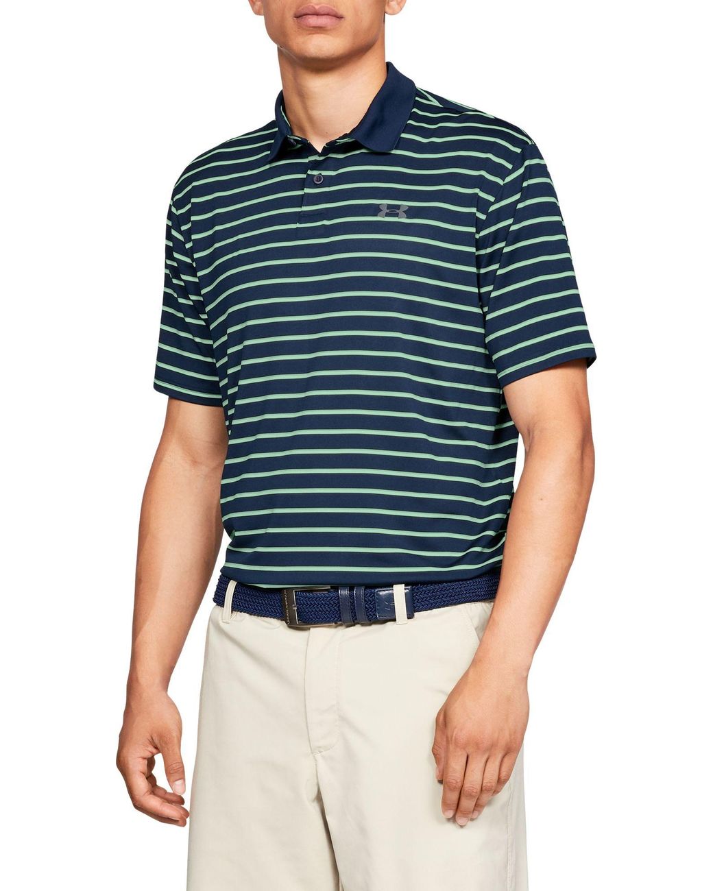 men's under armour striped performance 2.0 golf polo