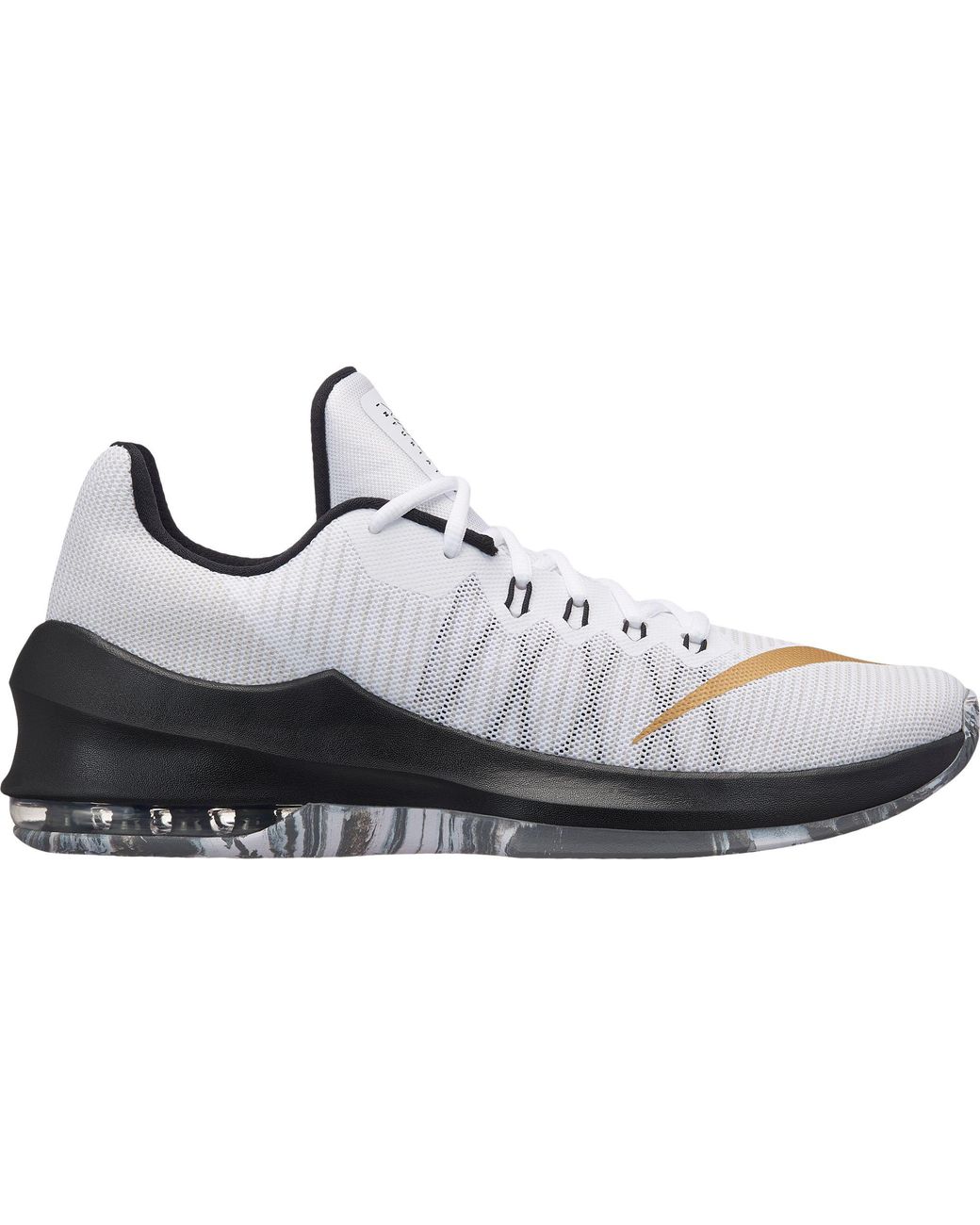 Nike Air Max Infuriate 2 Low Basketball Shoes in White/Gold/Black (Black)  for Men | Lyst