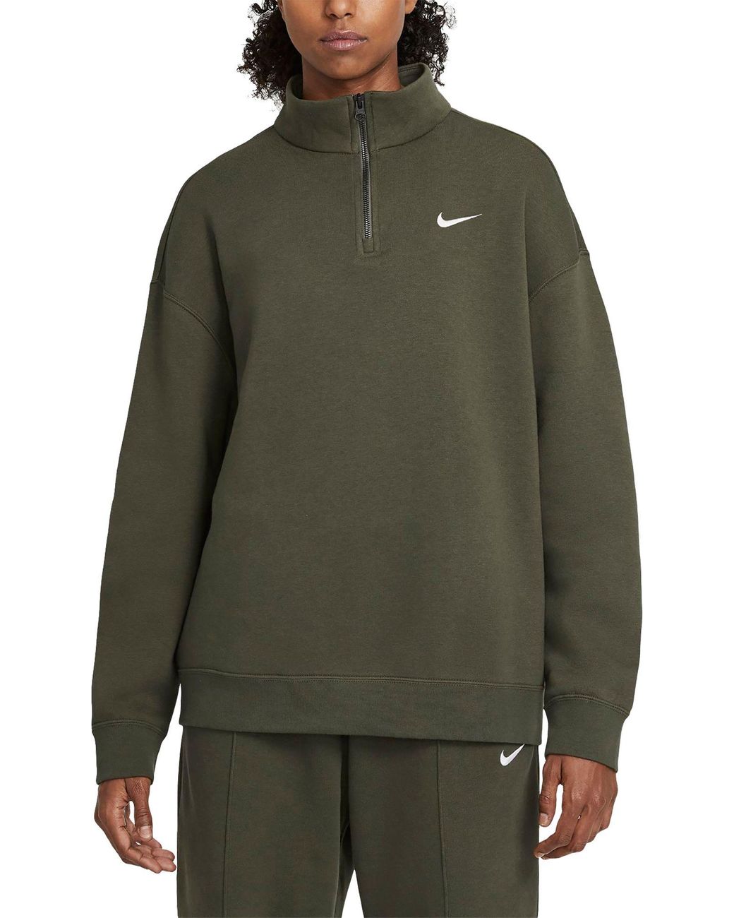 Nike Sportswear 1⁄4 Zip Fleece Pullover in Cargo Khaki (Green) Lyst