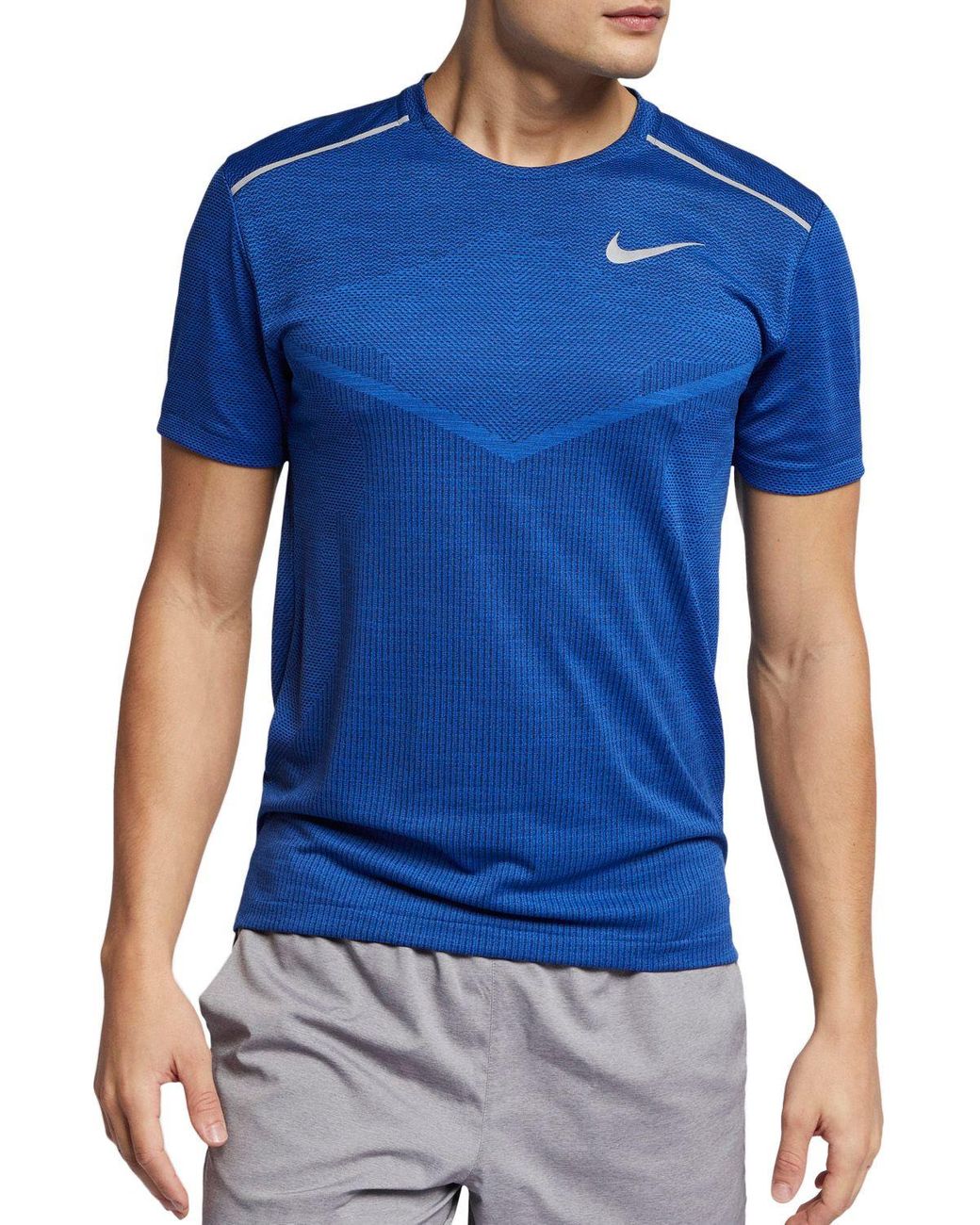 Nike Synthetic Techknit Cool Ultra Running Tee in Blue for Men - Lyst