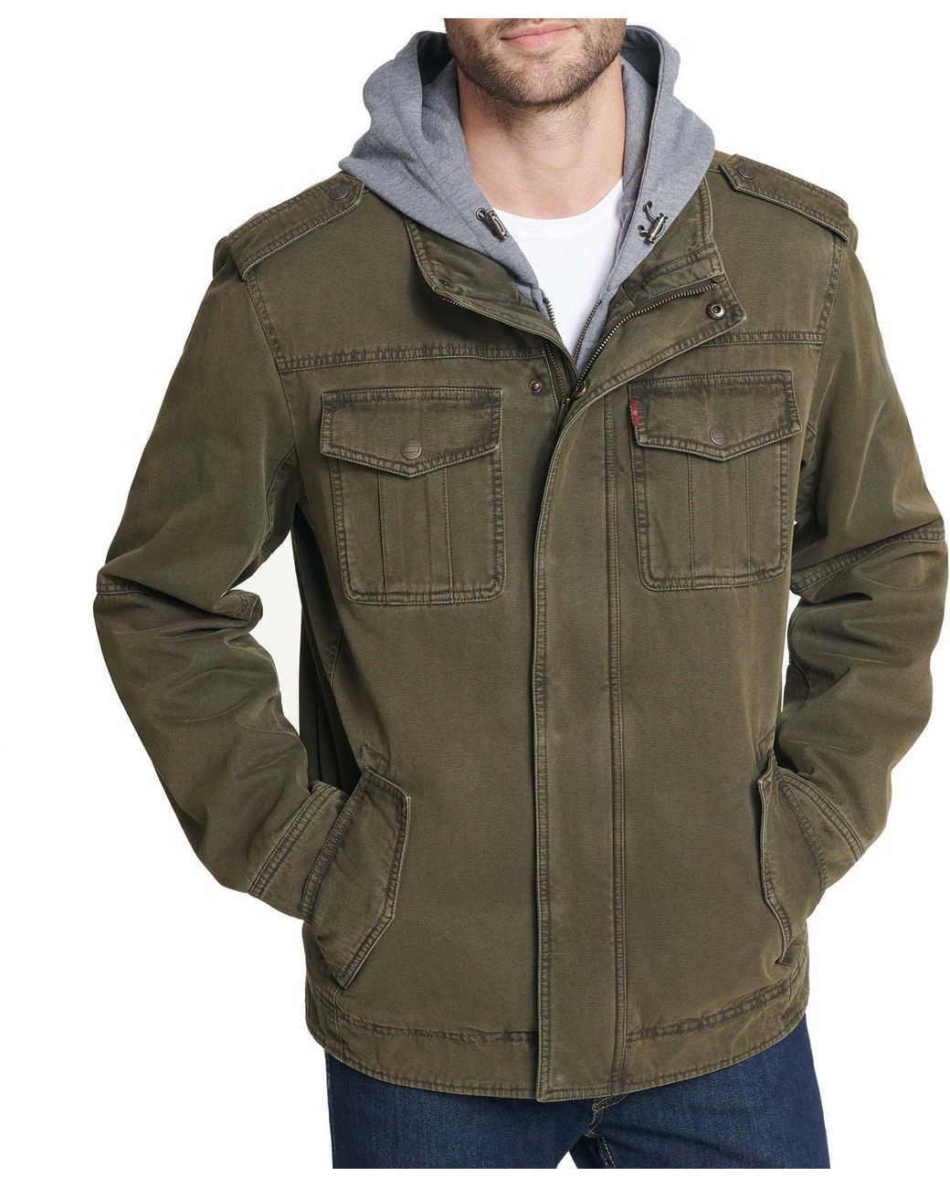 Levi's Sherpa Lined Hooded Utility Jacket in Olive (Green) for Men - Lyst