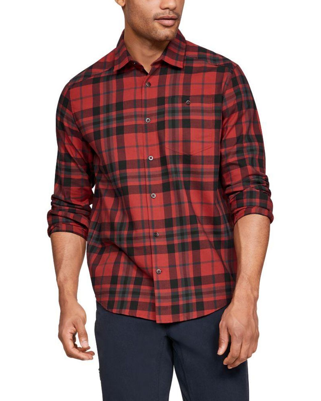 Under Armour Tradesman Flannel Long Sleeve Shirt in Red for Men - Lyst