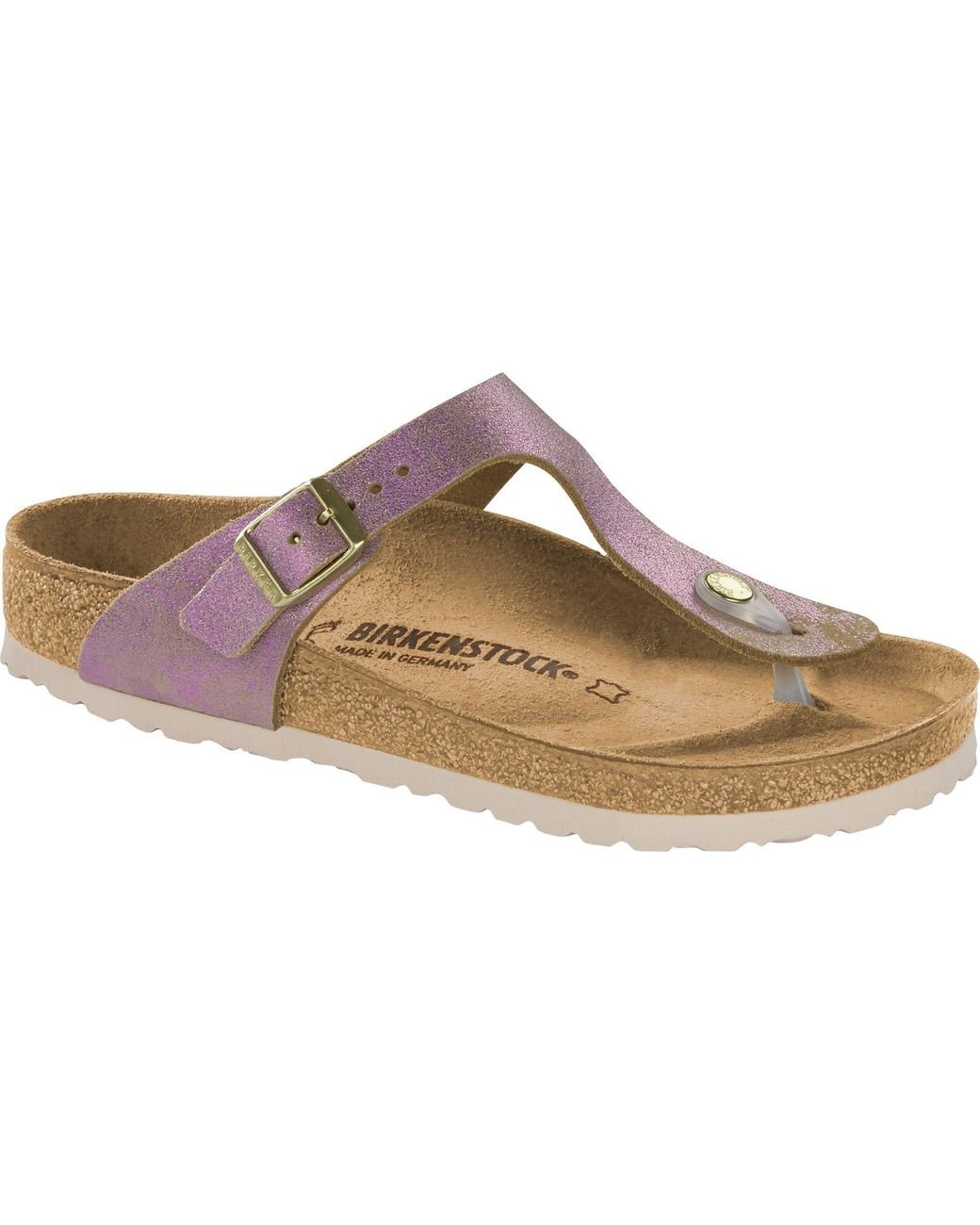 Birkenstock Gizeh Suede Leather Sandals in Pink | Lyst