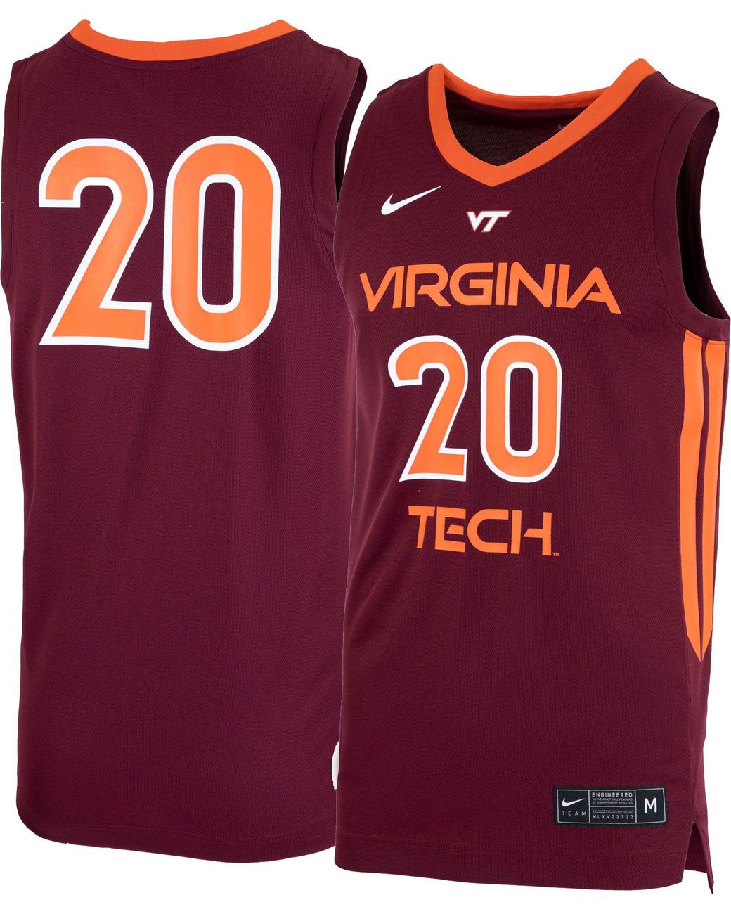 Nike Virginia Tech Hokies 20 Maroon Replica Basketball Jersey in