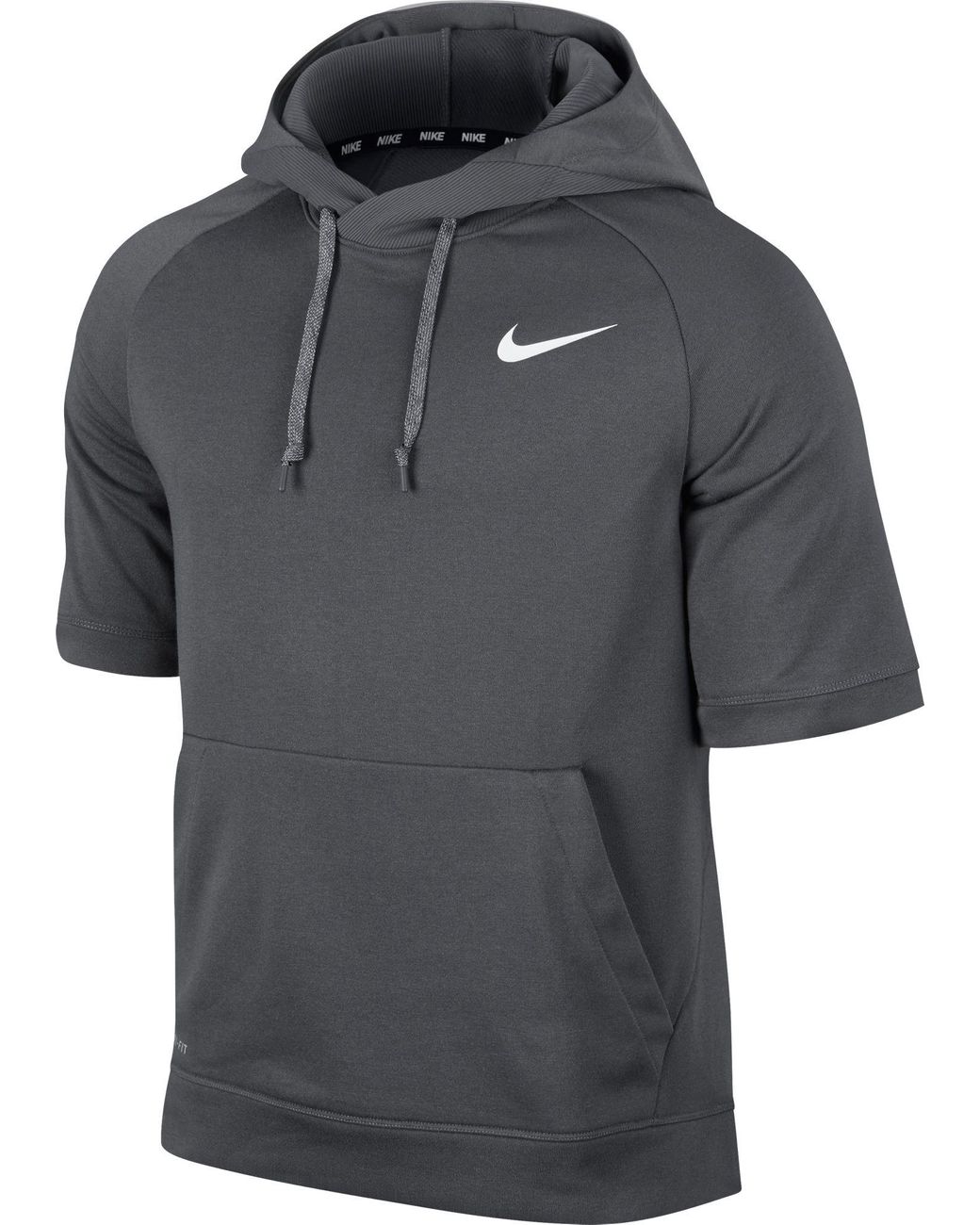 Nike Fleece Dri-fit Short Sleeve Hoodie in Dark Grey/Dark Grey/White (Gray)  for Men | Lyst