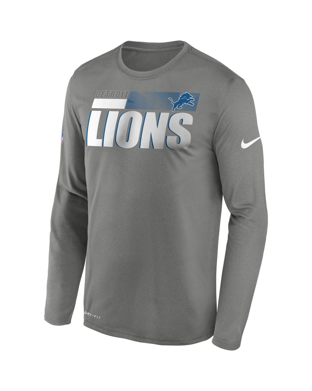 Nike Detroit Lions Sideline Long Sleeve T-shirt in Gray for Men - Lyst