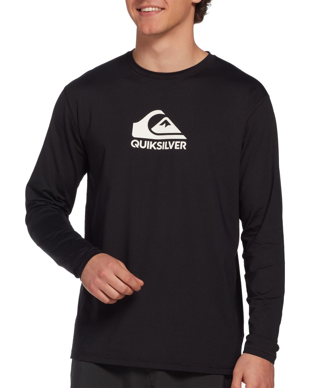 Quiksilver Solid Streak Long Sleeve Rash Guard in Black for Men Lyst