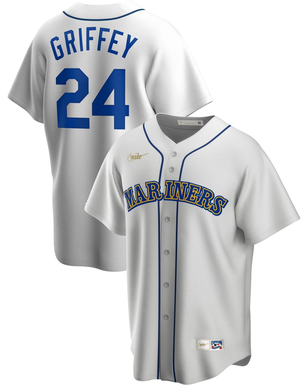 Nike Seattle Mariners Ken Griffey Jr. 24 White Cooperstown Vneck