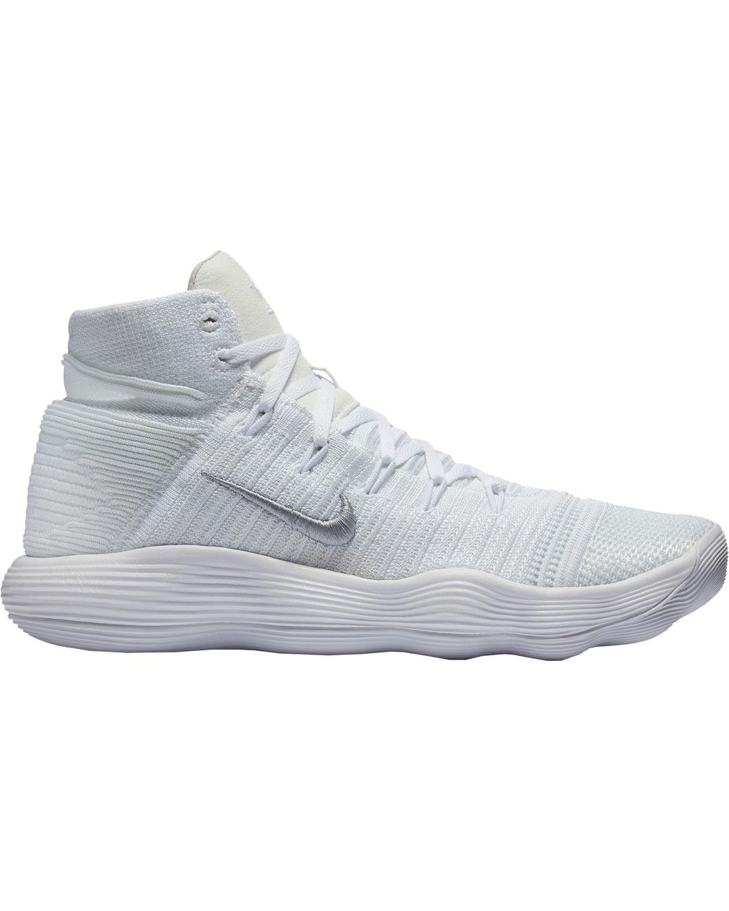 Nike React Hyperdunk 2017 Flyknit Basketball Shoes in White/Silver ...