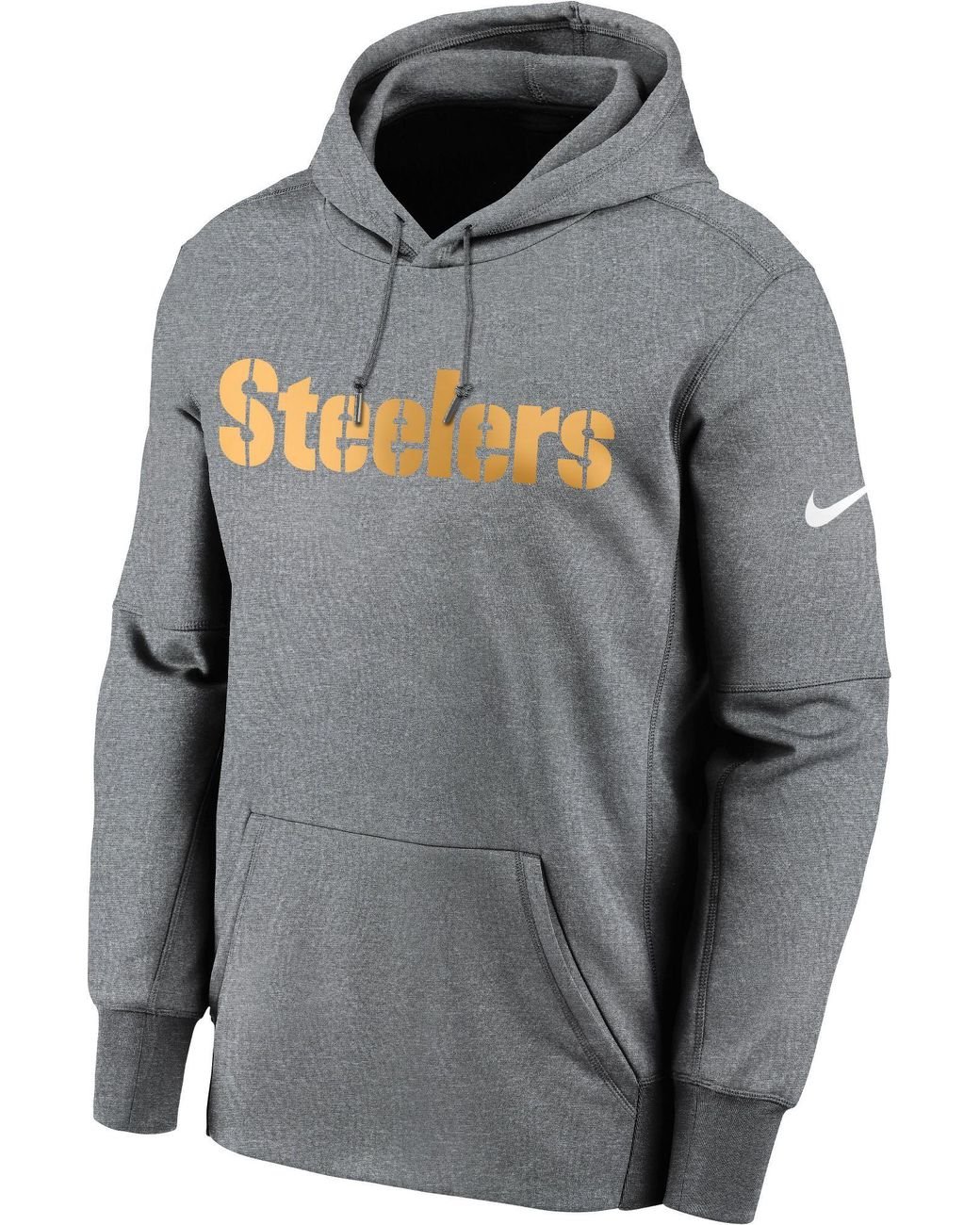 Nike Pittsburgh Steelers Sideline Therma-fit Wordmark Grey Pullover ...