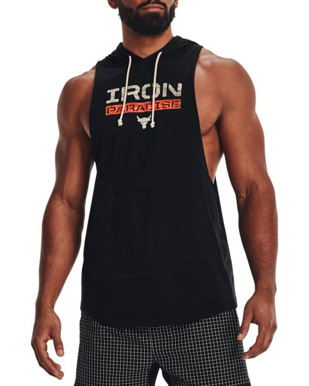 Under Armour Cotton Project Rock Iron Paradise Sleeveless Hoodie in ...