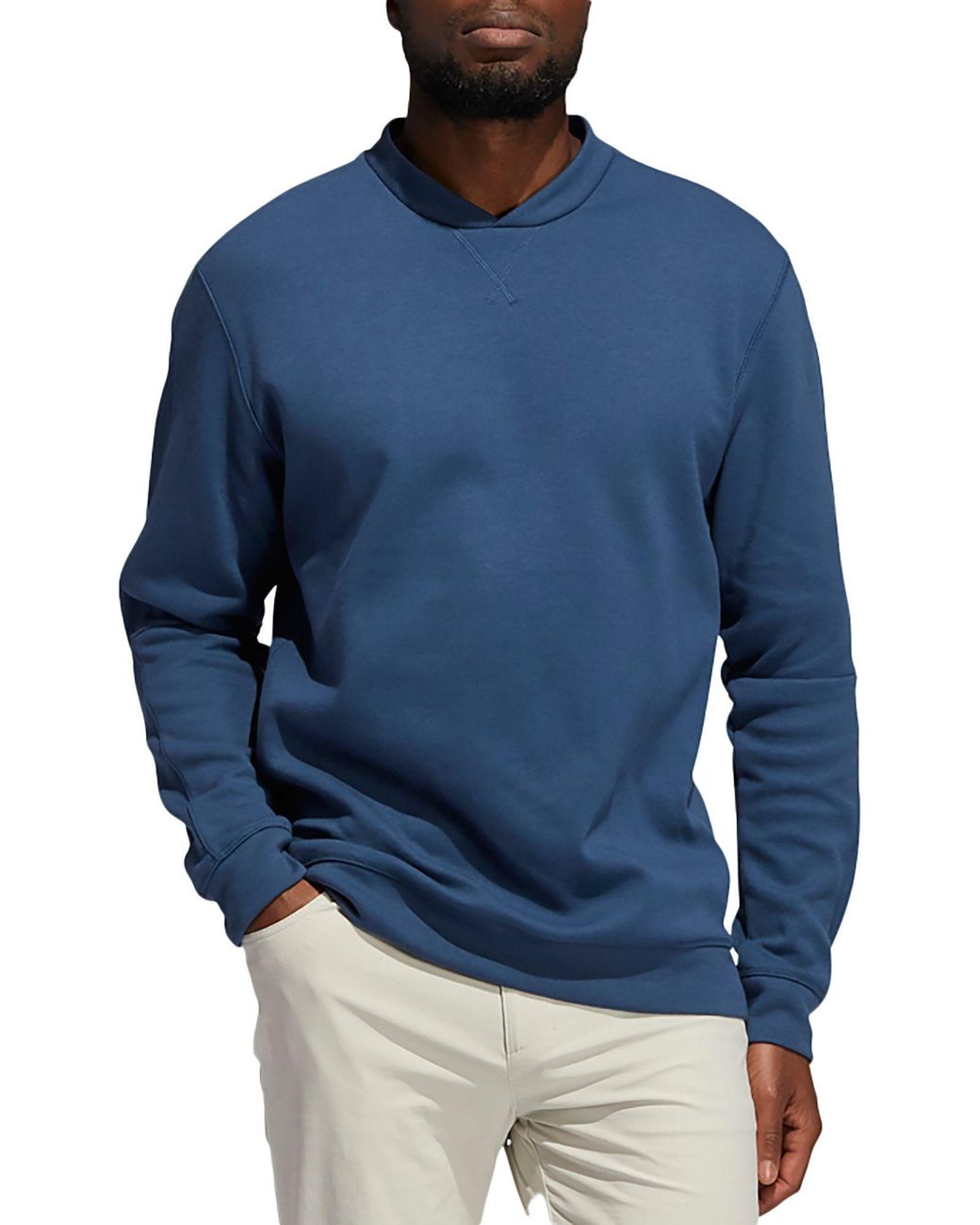 adidas Cotton Goto Crewneck Golf Sweatshirt in Blue for Men Lyst