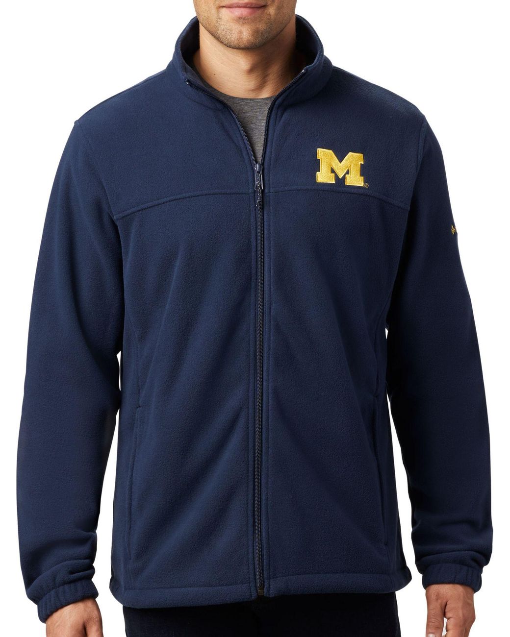 Columbia Michigan Wolverines Blue Flanker Full-zip Fleece Jacket for ...