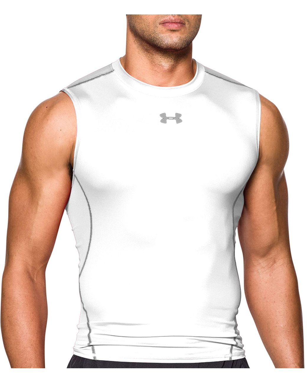 Under Armour Heatgear Armour Sleeveless Shirt in White/Graphite (White