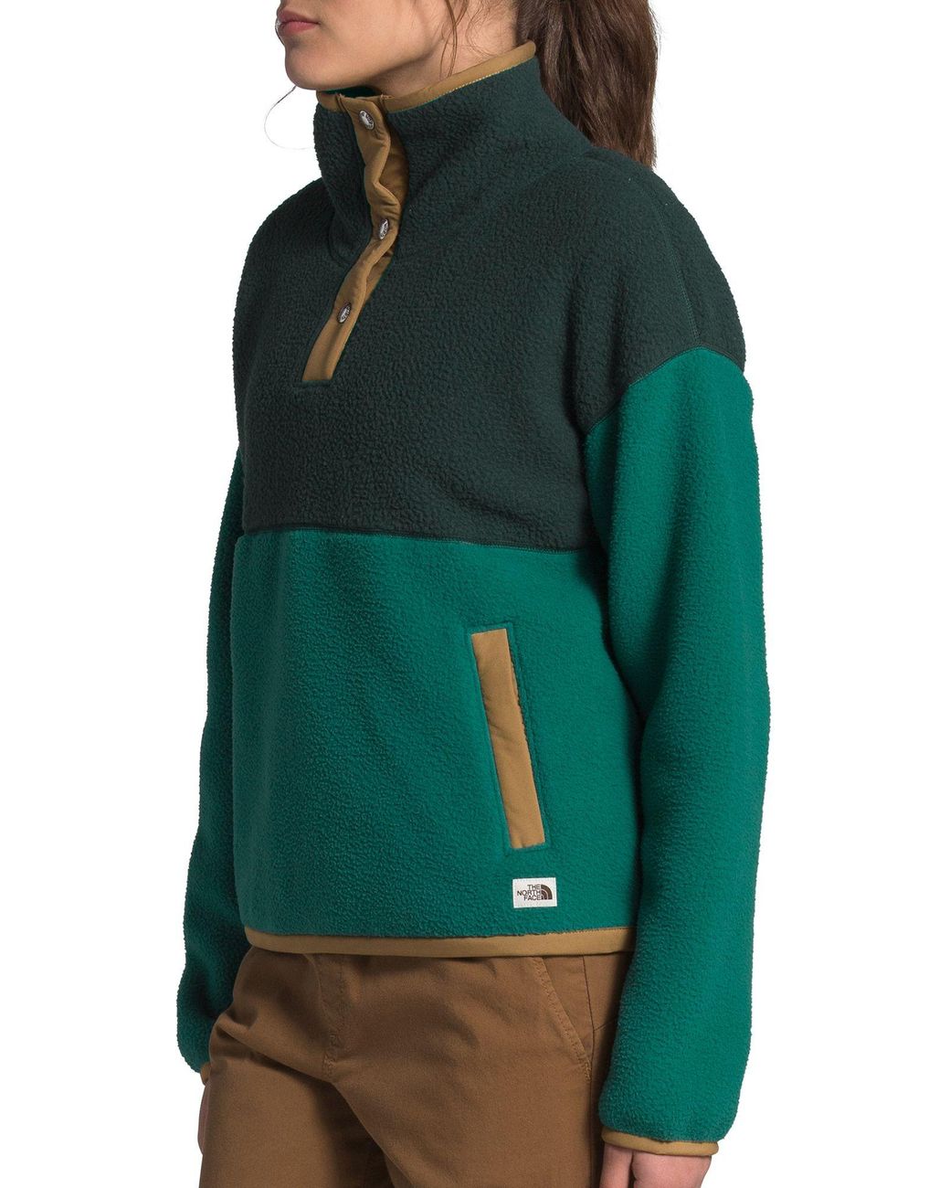 The North Face Cragmont 1/4 Snap Fleece Pullover in Green | Lyst