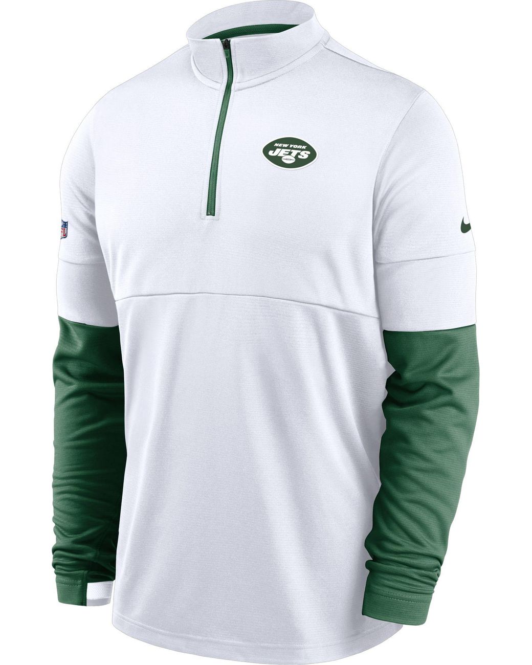 Nike New York Jets Sideline Coach Performance White Half-zip Pullover ...