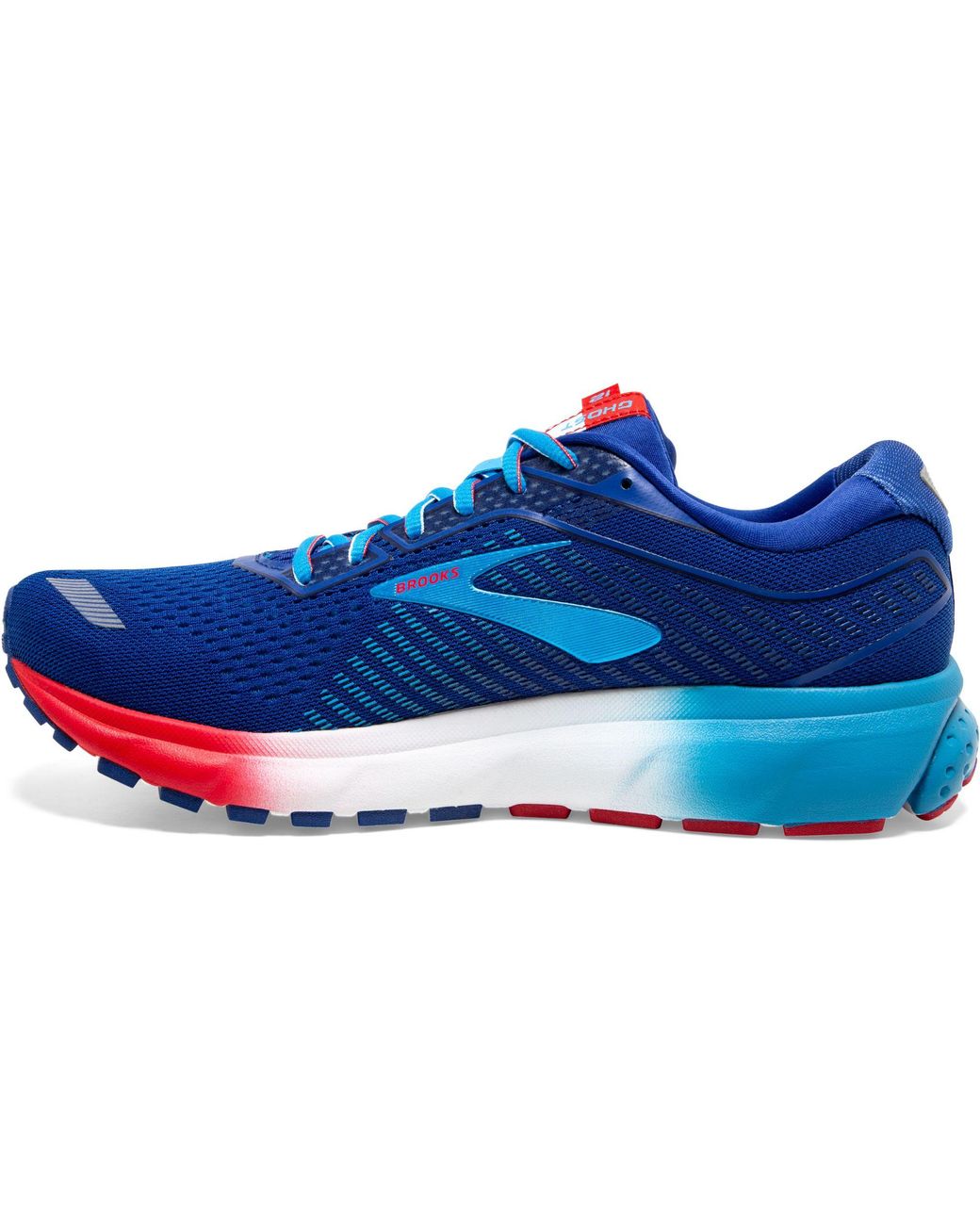 brooks ghost red white blue